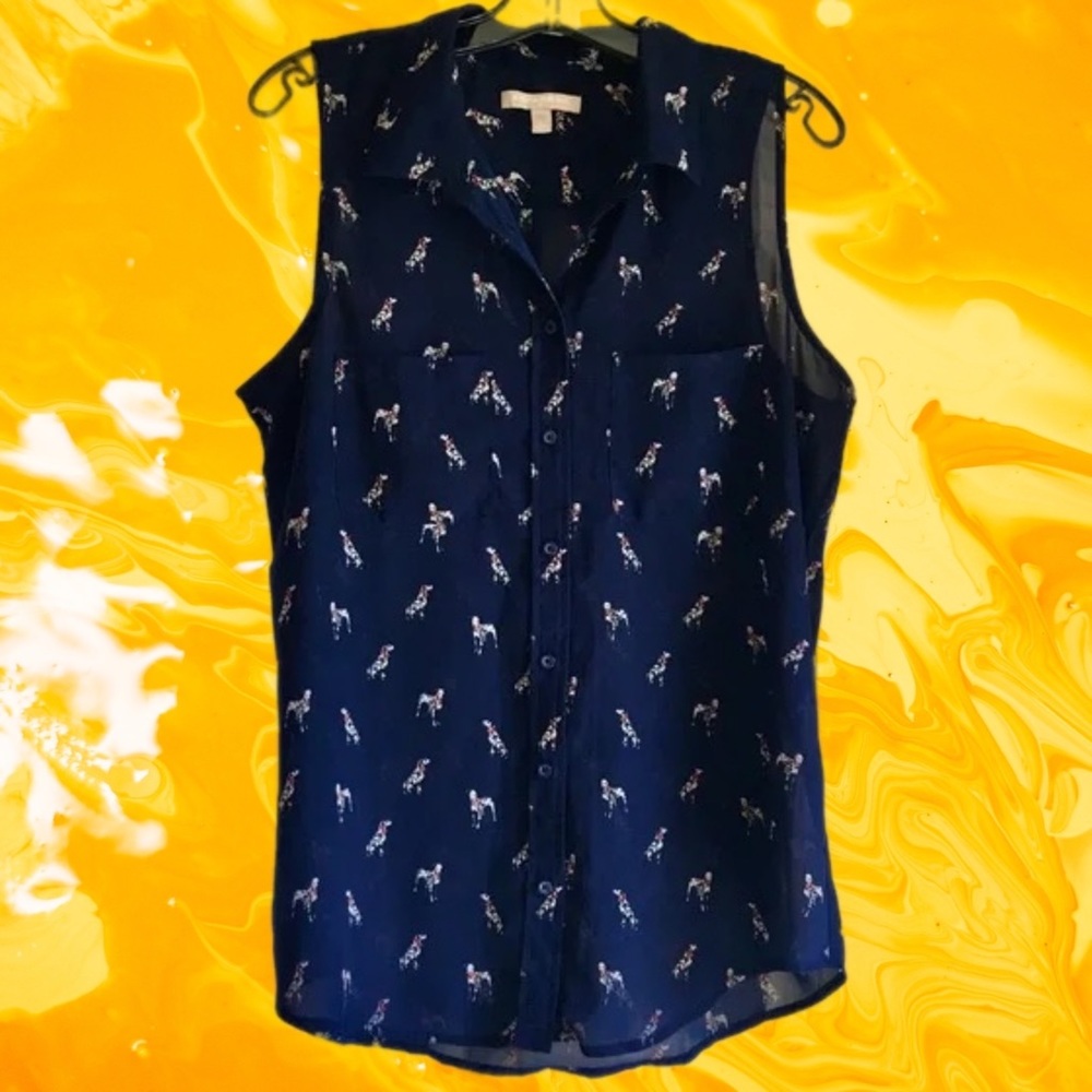 Banana Republic Dalmatian Button-Up Blouse